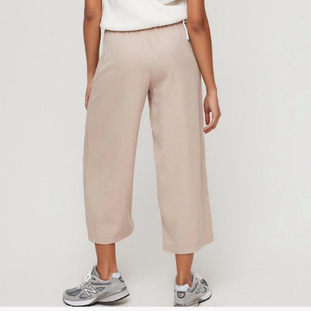Linen wide leg crop pant - Picture 4 of 10